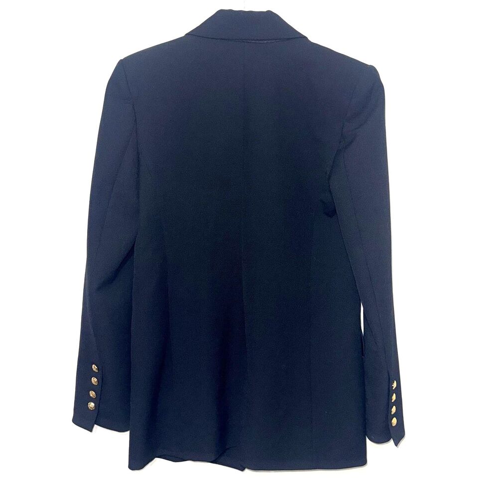 ZARA Structured Double Breasted Blazer With Gold Buttons - Black S - Picture 4 of 7